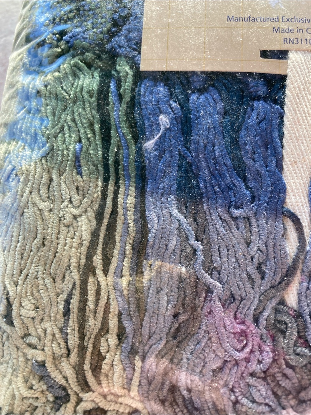 belk Home Accents Essentials Rayon Chenille Throw - Blue Green Tan